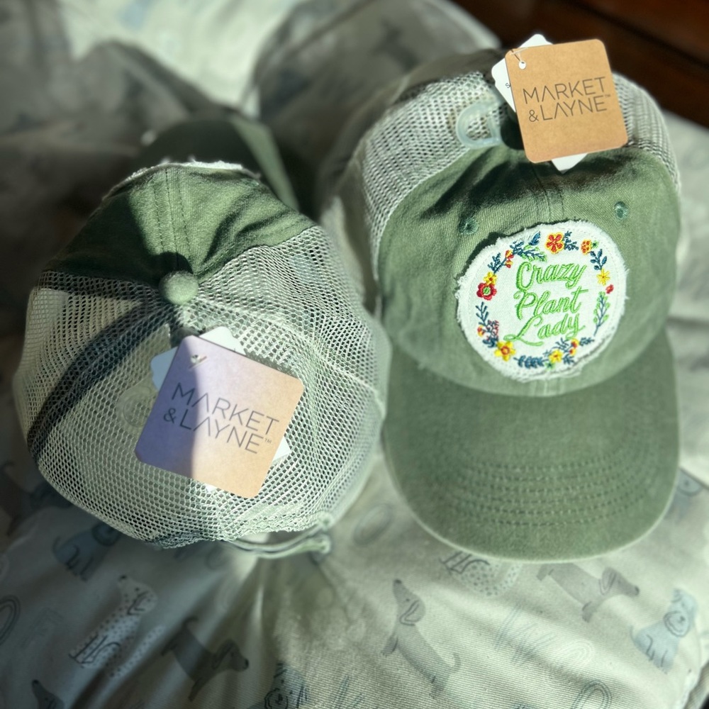 “CRAZY PLANT LADY”embroidered ball cap by MARKET & LAYNE w/mesh & adjustable NWT - Picture 7 of 15